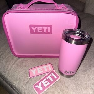 YETI Pink Lunch Bag and Tumbler Combo